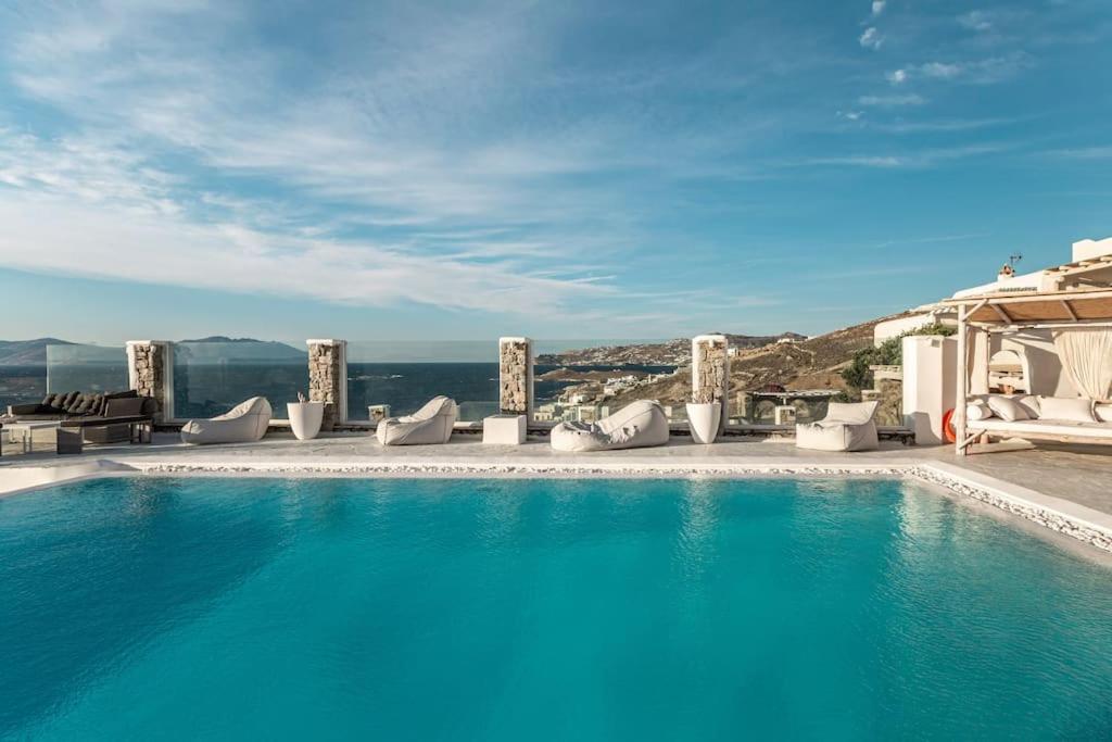 Mykonos Sea View Luxury Villa By Calypso Sunset Villas Mykonos Town Екстер'єр фото