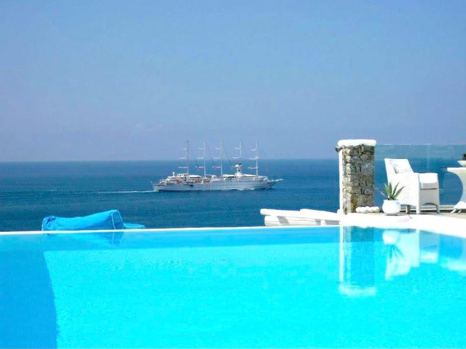 Mykonos Sea View Luxury Villa By Calypso Sunset Villas Mykonos Town Екстер'єр фото