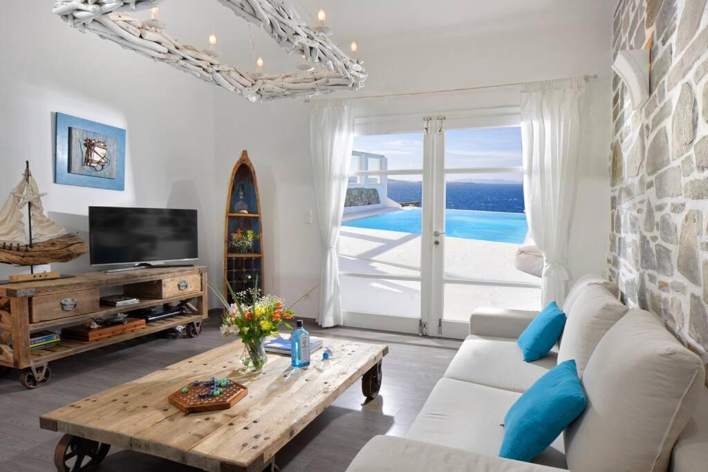 Mykonos Sea View Luxury Villa By Calypso Sunset Villas Mykonos Town Екстер'єр фото