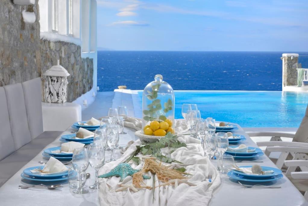 Mykonos Sea View Luxury Villa By Calypso Sunset Villas Mykonos Town Екстер'єр фото