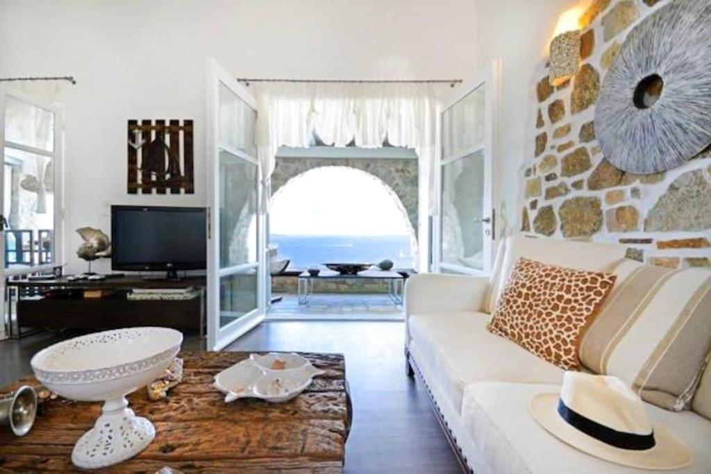 Mykonos Sea View Luxury Villa By Calypso Sunset Villas Mykonos Town Екстер'єр фото