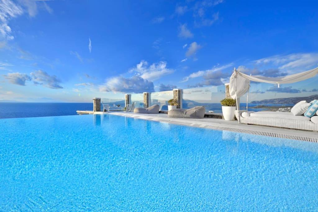 Mykonos Sea View Luxury Villa By Calypso Sunset Villas Mykonos Town Екстер'єр фото
