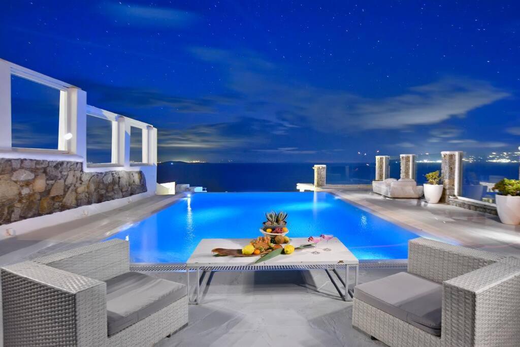 Mykonos Sea View Luxury Villa By Calypso Sunset Villas Mykonos Town Екстер'єр фото