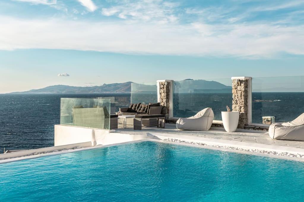 Mykonos Sea View Luxury Villa By Calypso Sunset Villas Mykonos Town Екстер'єр фото